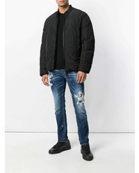 dunkelblaue Jeans mit Destroyed-Effekten von DSQUARED2