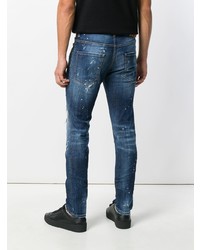 dunkelblaue Jeans mit Destroyed-Effekten von DSQUARED2