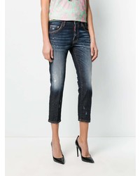 dunkelblaue Jeans mit Destroyed-Effekten von Dsquared2