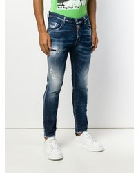 dunkelblaue Jeans mit Destroyed-Effekten von DSQUARED2