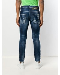 dunkelblaue Jeans mit Destroyed-Effekten von DSQUARED2