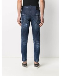 dunkelblaue Jeans mit Destroyed-Effekten von DSQUARED2