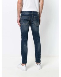 dunkelblaue Jeans mit Destroyed-Effekten von Frankie Morello