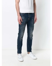 dunkelblaue Jeans mit Destroyed-Effekten von Frankie Morello