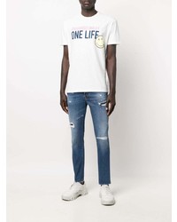 dunkelblaue Jeans mit Destroyed-Effekten von DSQUARED2