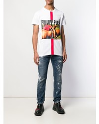 dunkelblaue Jeans mit Destroyed-Effekten von Philipp Plein