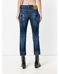 dunkelblaue Jeans mit Destroyed-Effekten von Dsquared2