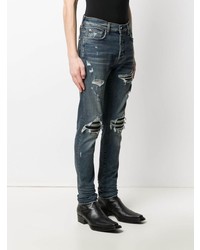 dunkelblaue Jeans mit Destroyed-Effekten von Amiri