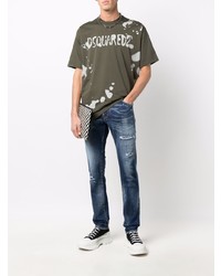 dunkelblaue Jeans mit Destroyed-Effekten von DSQUARED2