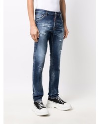 dunkelblaue Jeans mit Destroyed-Effekten von DSQUARED2