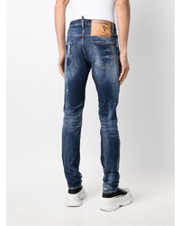 dunkelblaue Jeans mit Destroyed-Effekten von DSQUARED2