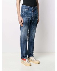 dunkelblaue Jeans mit Destroyed-Effekten von DSQUARED2