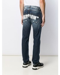 dunkelblaue Jeans mit Destroyed-Effekten von Philipp Plein