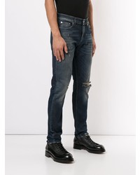 dunkelblaue Jeans mit Destroyed-Effekten von Love Moschino