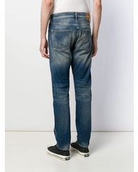 dunkelblaue Jeans mit Destroyed-Effekten von Calvin Klein Jeans