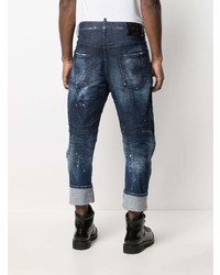 dunkelblaue Jeans mit Destroyed-Effekten von DSQUARED2