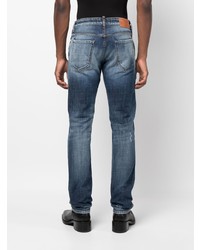 dunkelblaue Jeans mit Destroyed-Effekten von Philipp Plein