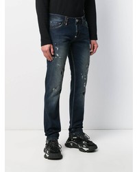 dunkelblaue Jeans mit Destroyed-Effekten von Philipp Plein