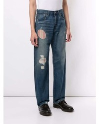 dunkelblaue Jeans mit Destroyed-Effekten von Junya Watanabe MAN