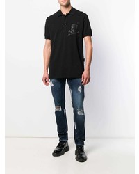 dunkelblaue Jeans mit Destroyed-Effekten von Philipp Plein