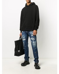 dunkelblaue Jeans mit Destroyed-Effekten von Philipp Plein