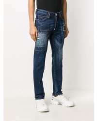 dunkelblaue Jeans mit Destroyed-Effekten von Philipp Plein