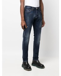 dunkelblaue Jeans mit Destroyed-Effekten von Philipp Plein