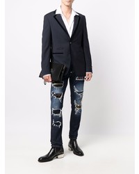 dunkelblaue Jeans mit Destroyed-Effekten von Philipp Plein