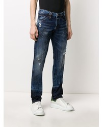 dunkelblaue Jeans mit Destroyed-Effekten von Philipp Plein