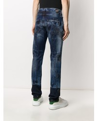 dunkelblaue Jeans mit Destroyed-Effekten von Philipp Plein