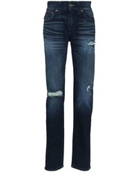 dunkelblaue Jeans mit Destroyed-Effekten von True Religion