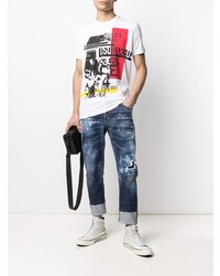 dunkelblaue Jeans mit Destroyed-Effekten von DSQUARED2