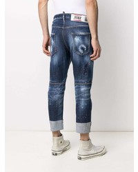 dunkelblaue Jeans mit Destroyed-Effekten von DSQUARED2