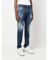 dunkelblaue Jeans mit Destroyed-Effekten von DSQUARED2