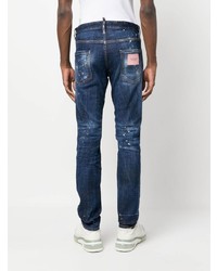 dunkelblaue Jeans mit Destroyed-Effekten von DSQUARED2