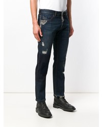 dunkelblaue Jeans mit Destroyed-Effekten von Diesel Black Gold