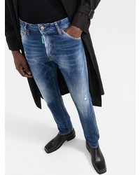 dunkelblaue Jeans mit Destroyed-Effekten von DSQUARED2