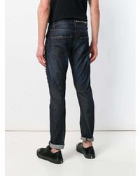 dunkelblaue Jeans mit Destroyed-Effekten von Philipp Plein