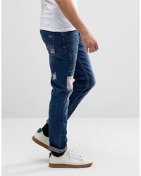 dunkelblaue Jeans mit Flicken von Blend of America