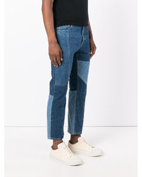 dunkelblaue Jeans mit Flicken von Alexander McQueen