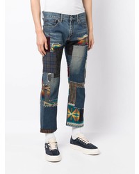 dunkelblaue Jeans mit Flicken von Junya Watanabe MAN