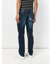 dunkelblaue Jeans mit Flicken von Philipp Plein