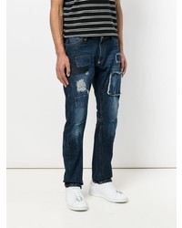 dunkelblaue Jeans mit Flicken von Philipp Plein