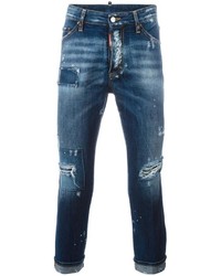 dunkelblaue Jeans mit Flicken von DSQUARED2
