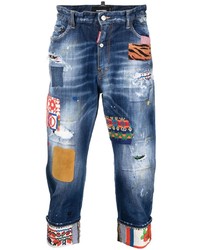 dunkelblaue Jeans mit Flicken von DSQUARED2