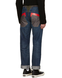 dunkelblaue Jeans mit Flicken von Junya Watanabe