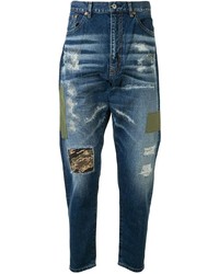 dunkelblaue Jeans mit Flicken von Junya Watanabe MAN