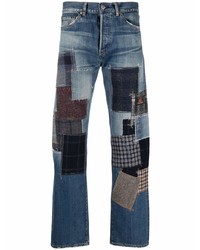 dunkelblaue Jeans mit Flicken von Junya Watanabe MAN