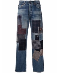 dunkelblaue Jeans mit Flicken von Junya Watanabe Man X Levi's