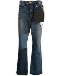 dunkelblaue Jeans mit Flicken von Maison Mihara Yasuhiro